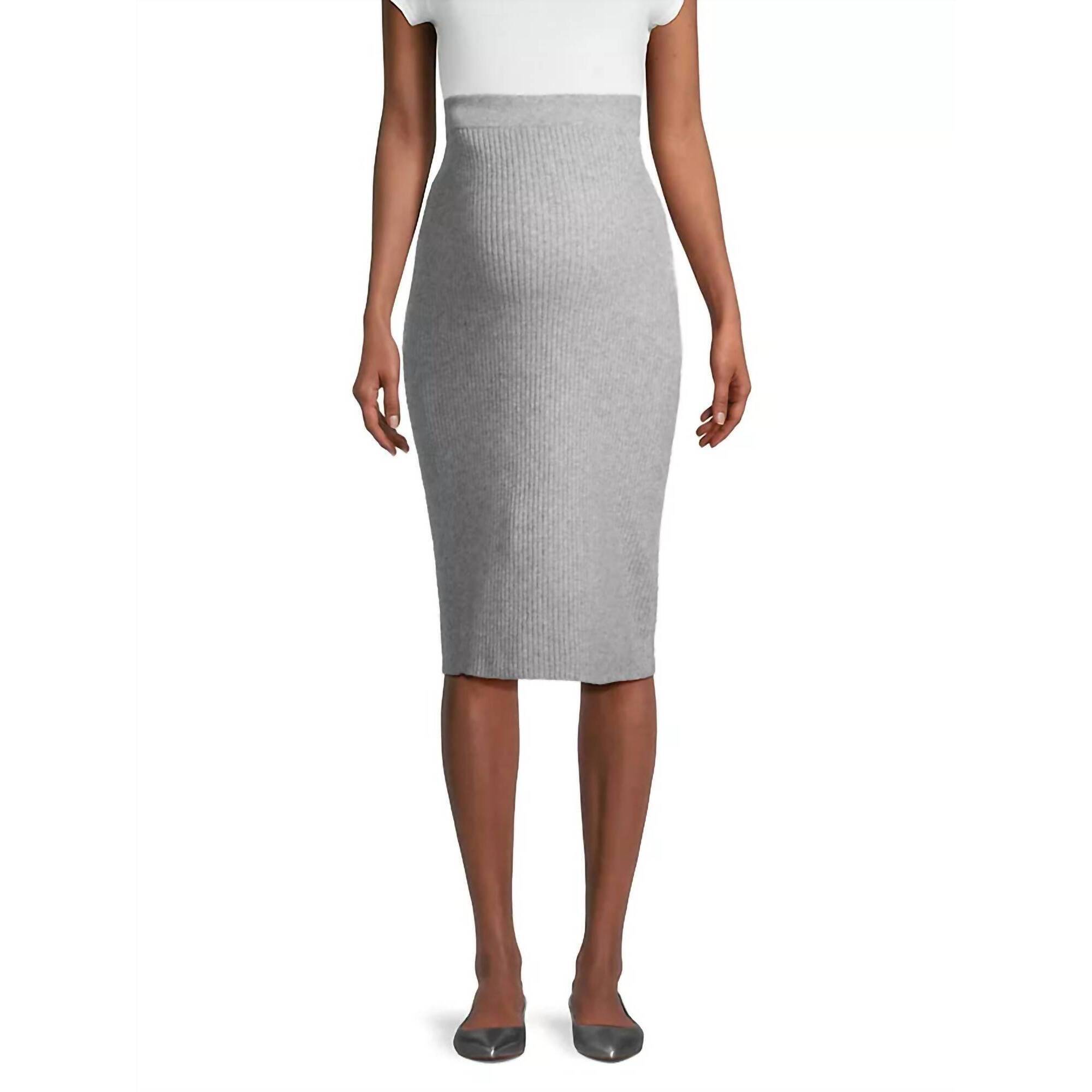 New Emilia George Frankie Knee Length Maternity Skirt In Grey
